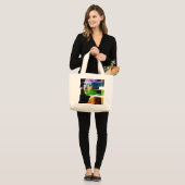 Meisje met een parel die SPLICED verdient Grote Tote Bag (Voorkant (model))