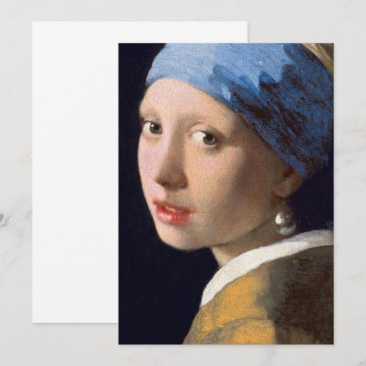 Meisje met een parel die van Johannes Vermeer ontv Kaart (Voorkant / Achterkant)