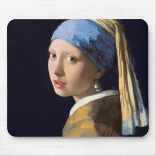 Meisje met een parel die van Johannes Vermeer ontv Muismat