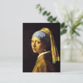Meisje met een parel die Vermeer Fine Art verdient Briefkaart (Staand voorkant)