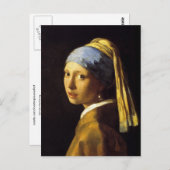 Meisje met een parel die Vermeer Fine Art verdient Briefkaart (Voorkant / Achterkant)