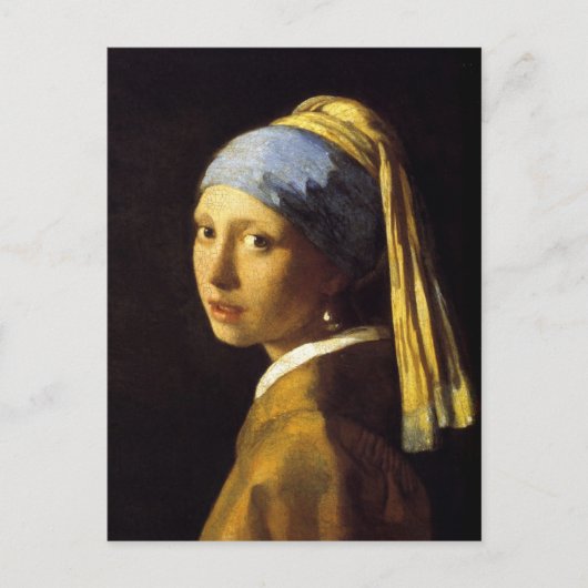 Meisje met een parel die Vermeer Fine Art verdient Briefkaart (Voorkant)