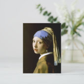 Meisje met een parel die Vermeer Fine Art verdient Briefkaart (Staand voorkant)