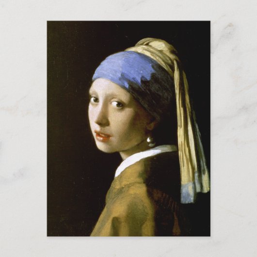 Meisje met een parel die Vermeer Fine Art verdient Briefkaart (Voorkant)
