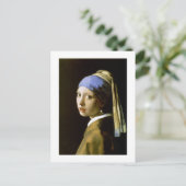 Meisje met een parel die Vermeer Fine Art verdient Briefkaart (Staand voorkant)