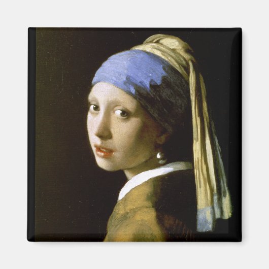 Meisje met een parel die Vermeer Fine Art verdient Magneet (Voorkant)