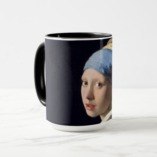 Meisje met een parel Earring-Johannes Vermeer Klei Mok (Voorkant links)