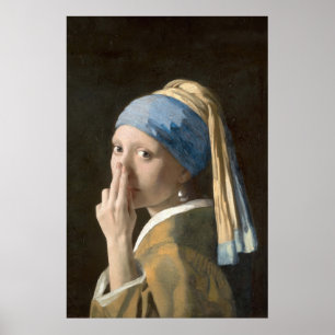 Meisje met een Parel en een Slechte Badkamerlucht Poster