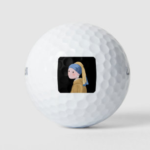 Meisje met een parel golfballen