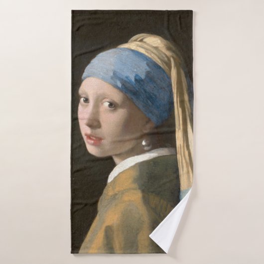 Meisje met een parel - Johannes Vermeer Art Badhanddoek (Badhanddoek)