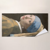 Meisje met een parel - Johannes Vermeer Art Badhanddoek (Badhanddoek)