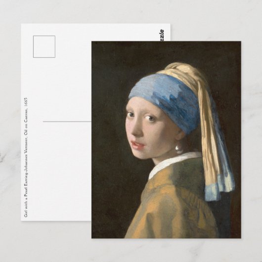Meisje met een parel - Johannes Vermeer Art Briefkaart (Voorkant / Achterkant)
