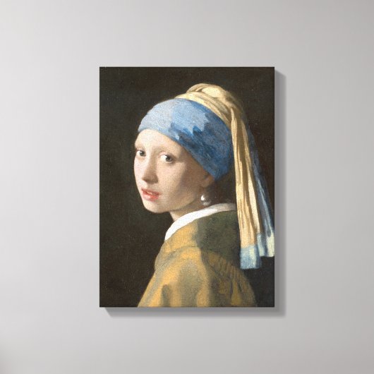 Meisje met een parel - Johannes Vermeer Art Canvas Afdruk (Voorkant)