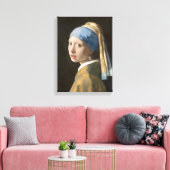 Meisje met een parel - Johannes Vermeer Art Canvas Afdruk (Insitu (Woonkamer))