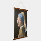 Meisje met een parel - Johannes Vermeer Art Hangend Wandkleed (Gebogen)