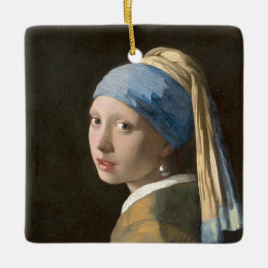 Meisje met een parel - Johannes Vermeer Art Keramisch Ornament (Voorkant)