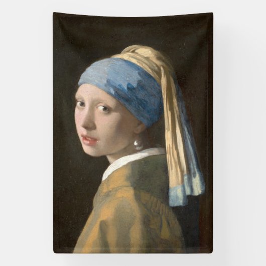 Meisje met een parel - Johannes Vermeer Art Spandoek (Verticaal)