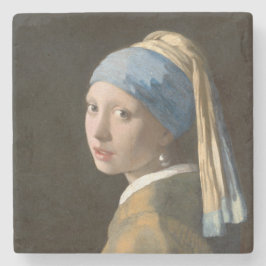 Meisje met een parel - Johannes Vermeer Art Stenen Onderzetter
