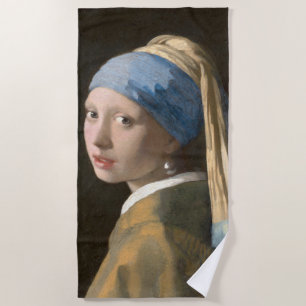 Meisje met een parel - Johannes Vermeer Art Strandlaken