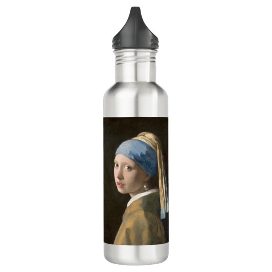 Meisje met een parel - Johannes Vermeer Art Waterfles (Links)