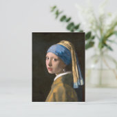 Meisje met een parel | Johannes Vermeer | Briefkaart (Staand voorkant)