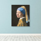 Meisje met een parel | Johannes Vermeer | Canvas Afdruk (Insitu (Houten vloer))