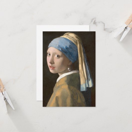 Meisje met een parel kaart (Voorkant / Achterkant in situ)