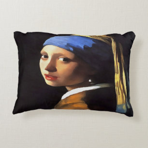 Meisje met een parel na Johannes Vermeer Decoratief Kussen