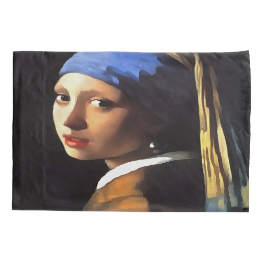 Meisje met een parel na Johannes Vermeer Kussensloop (Achterkant-Links)