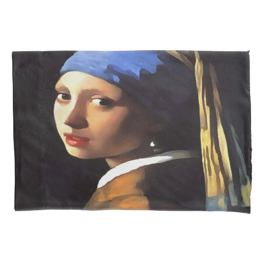 Meisje met een parel na Johannes Vermeer Kussensloop (Voorkant-Links)