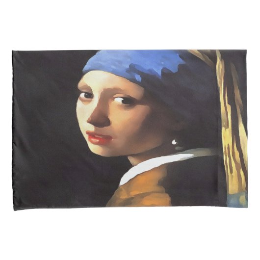 Meisje met een parel na Johannes Vermeer Kussensloop (Voorkant-Rechts)
