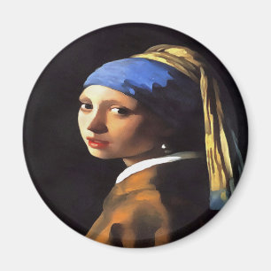 Meisje met een parel na Johannes Vermeer Magneet