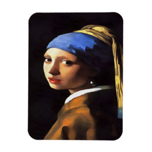 Meisje met een parel na Johannes Vermeer Magneet