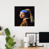 Meisje met een parel na Johannes Vermeer Poster (Thuiskantoor)