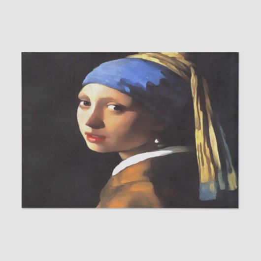 Meisje met een parel na Johannes Vermeer Tissuepapier (Voorkant)