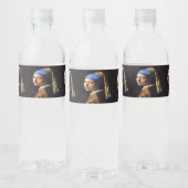 Meisje met een parel na Johannes Vermeer Waterfles Etiket (Flessen)