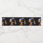 Meisje met een parel na Johannes Vermeer Waterfles Etiket (Enkel label)