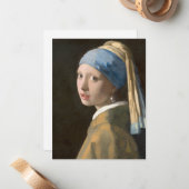 Meisje met een parel notitiekaartje (Voorkant / Achterkant in situ)