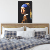 Meisje met een Parel Oorbel Canvas Wrap (Insitu (Slaapkamer))