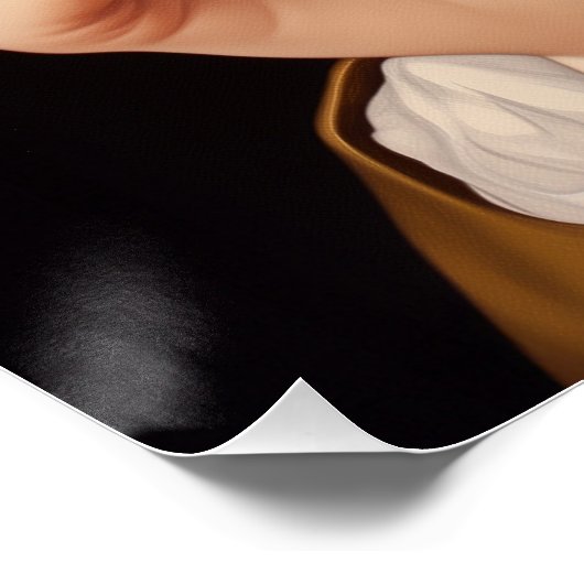 Meisje met een parel oorbel die grappig rookt perfect poster (Hoek)