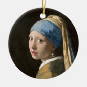Meisje met een parel oorbel | Johannes Vermeer Keramisch Ornament (Voorkant)