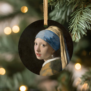 Meisje met een parel oorbel   Johannes Vermeer Keramisch Ornament