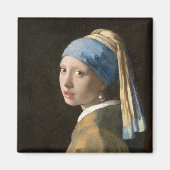 Meisje met een parel oorbel | Johannes Vermeer Magneet (Voorkant)