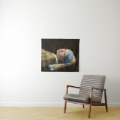 Meisje met een parel oorbel | Johannes Vermeer Wandkleed (In Situ (horizontaal))