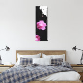 Meisje met een parel oorbel  roze rose bloemen canvas afdruk (Insitu (Slaapkamer))