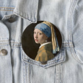 Meisje met een parel ronde button 4,0 cm (In situ)