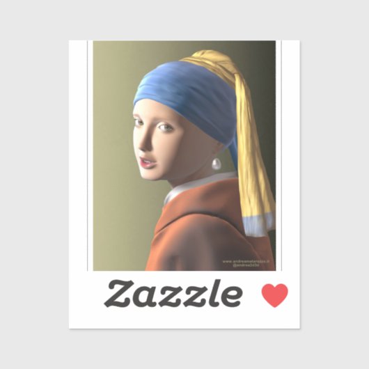 Meisje met een parel sticker (Vel)