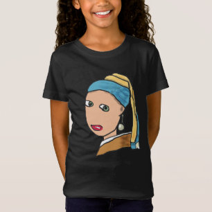 Meisje met een parel t-shirt