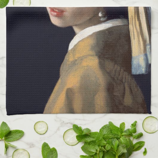 Meisje met een parel theedoek (Gevouwen)