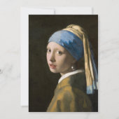 Meisje met een parel van Johannes Vermeer Bedankkaart (Voorkant)